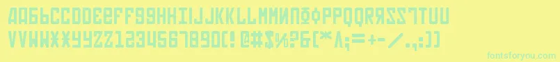 Soviet2-Schriftart – Grüne Schriften auf gelbem Hintergrund