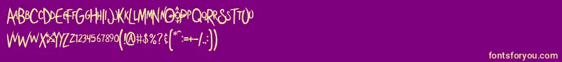 Shoestore Font – Yellow Fonts on Purple Background