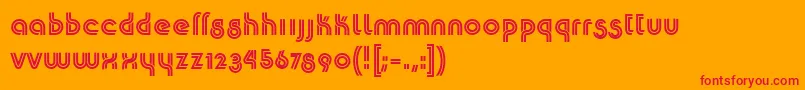 K22Plural Font – Red Fonts on Orange Background