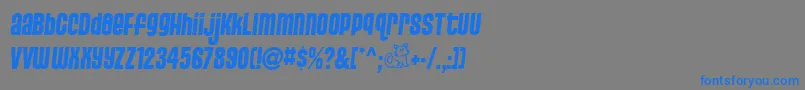 PussycatSassy Font – Blue Fonts on Gray Background