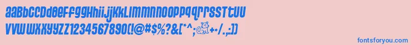 フォントPussycatSassy – ピンクの背景に青い文字