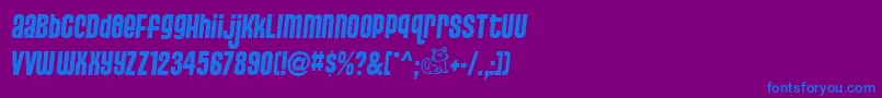 PussycatSassy Font – Blue Fonts on Purple Background