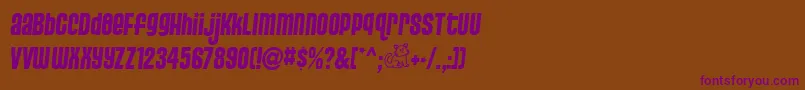 PussycatSassy Font – Purple Fonts on Brown Background