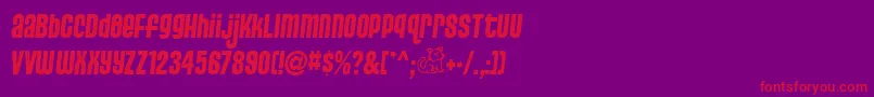 PussycatSassy Font – Red Fonts on Purple Background