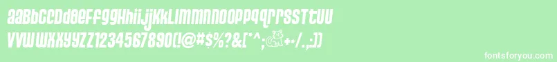 PussycatSassy Font – White Fonts on Green Background