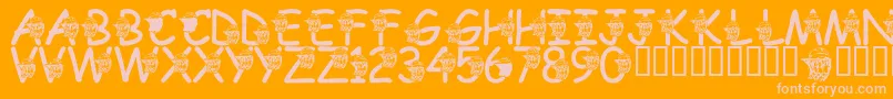 LmsSwoosh Font – Pink Fonts on Orange Background