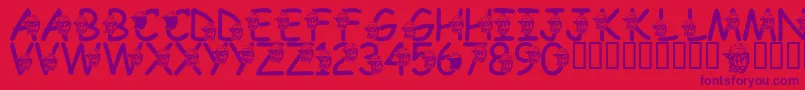 LmsSwoosh Font – Purple Fonts on Red Background