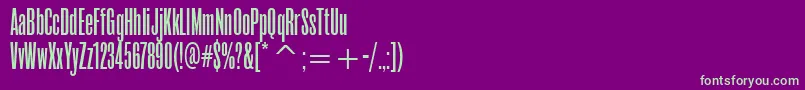 RoswellthreeitcTt-Schriftart – Grüne Schriften auf violettem Hintergrund