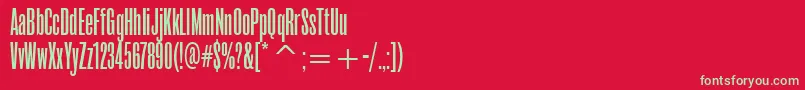 RoswellthreeitcTt Font – Green Fonts on Red Background