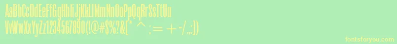 フォントRoswellthreeitcTt – 黄色の文字が緑の背景にあります
