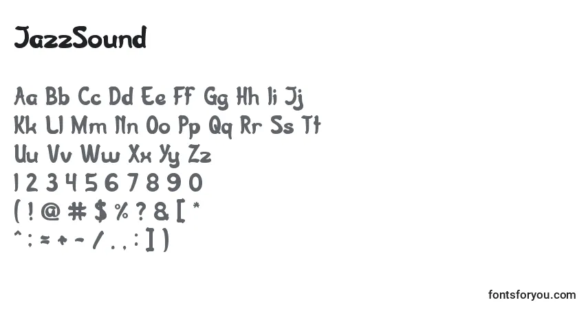 Czcionka JazzSound – alfabet, cyfry, specjalne znaki