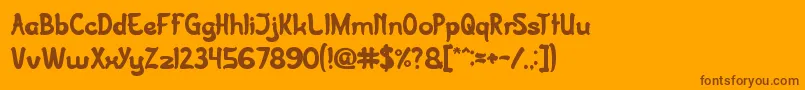 JazzSound-Schriftart – Braune Schriften auf orangefarbenem Hintergrund