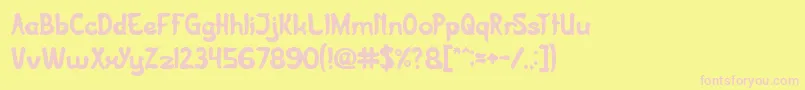 JazzSound-fontti – vaaleanpunaiset fontit keltaisella taustalla