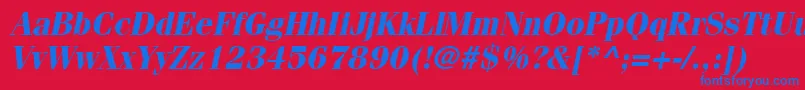 CompendiumSsiBoldItalic Font – Blue Fonts on Red Background