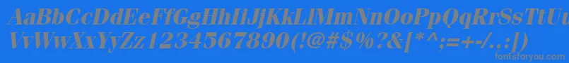 フォントCompendiumSsiBoldItalic – 青い背景に灰色の文字