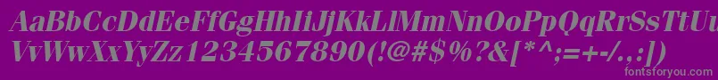 フォントCompendiumSsiBoldItalic – 紫の背景に灰色の文字