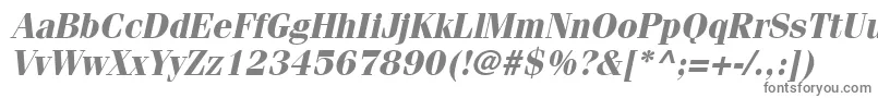 CompendiumSsiBoldItalic-fontti – harmaat kirjasimet valkoisella taustalla