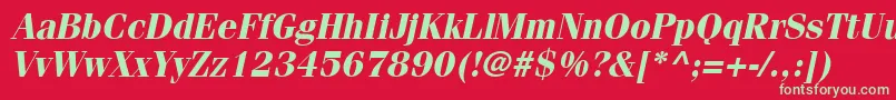 フォントCompendiumSsiBoldItalic – 赤い背景に緑の文字