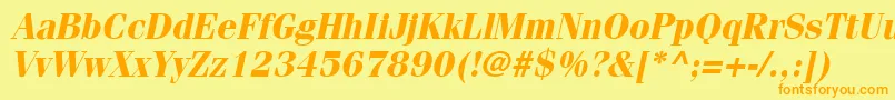 CompendiumSsiBoldItalic Font – Orange Fonts on Yellow Background