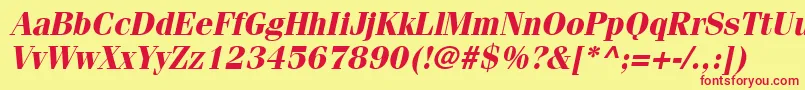 CompendiumSsiBoldItalic Font – Red Fonts on Yellow Background