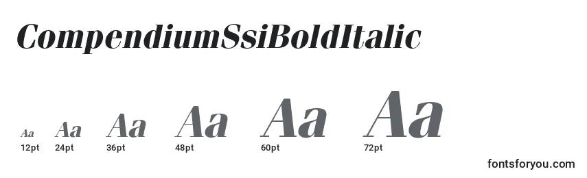 Размеры шрифта CompendiumSsiBoldItalic