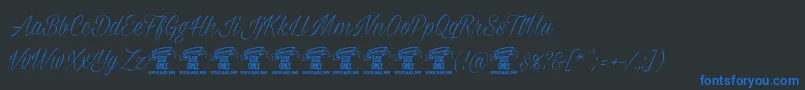 Milasianthinpersonal Font – Blue Fonts on Black Background