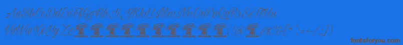 Milasianthinpersonal Font – Brown Fonts on Blue Background