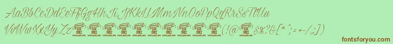 Milasianthinpersonal Font – Brown Fonts on Green Background