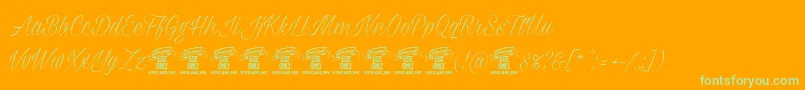 Milasianthinpersonal Font – Green Fonts on Orange Background