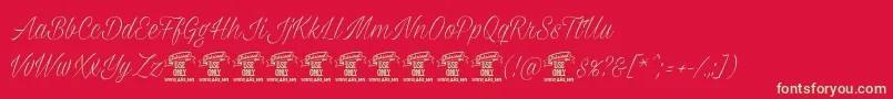 Milasianthinpersonal Font – Green Fonts on Red Background