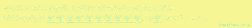 Milasianthinpersonal Font – Green Fonts on Yellow Background