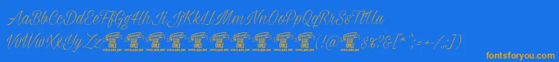 Milasianthinpersonal Font – Orange Fonts on Blue Background