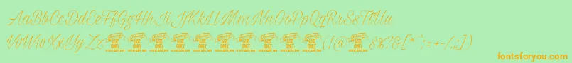 Milasianthinpersonal Font – Orange Fonts on Green Background