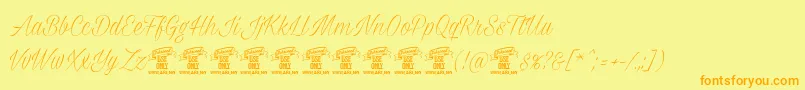 Milasianthinpersonal Font – Orange Fonts on Yellow Background