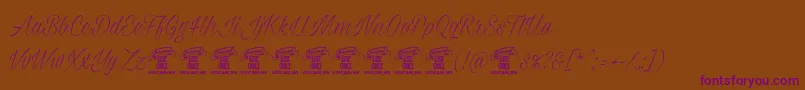 Milasianthinpersonal Font – Purple Fonts on Brown Background