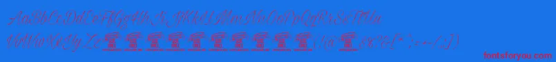 Milasianthinpersonal Font – Red Fonts on Blue Background