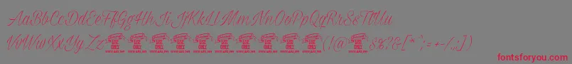 Шрифт Milasianthinpersonal – красные шрифты на сером фоне