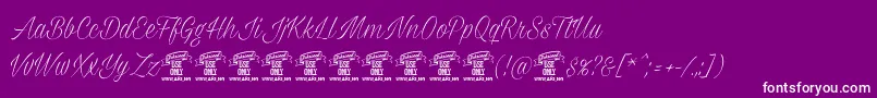 Police Milasianthinpersonal – polices blanches sur fond violet