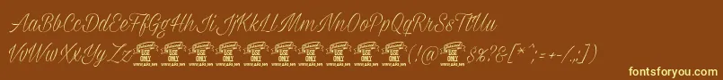 Milasianthinpersonal Font – Yellow Fonts on Brown Background