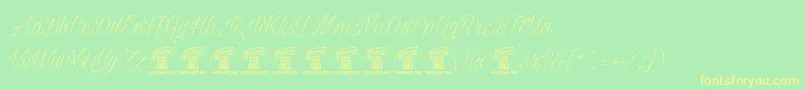 Milasianthinpersonal Font – Yellow Fonts on Green Background