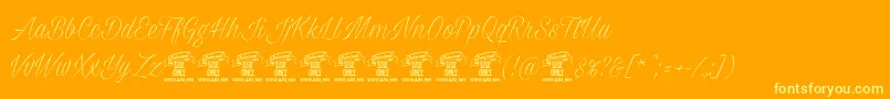 Milasianthinpersonal Font – Yellow Fonts on Orange Background