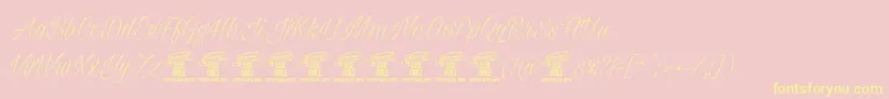 Milasianthinpersonal Font – Yellow Fonts on Pink Background