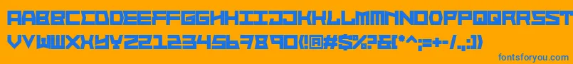 フォントBlockfaceBold – オレンジの背景に青い文字