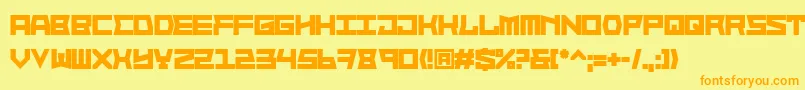 BlockfaceBold Font – Orange Fonts on Yellow Background