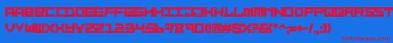 BlockfaceBold-Schriftart – Rote Schriften auf blauem Hintergrund