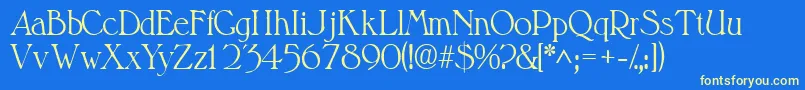 Valitssk Font – Yellow Fonts on Blue Background