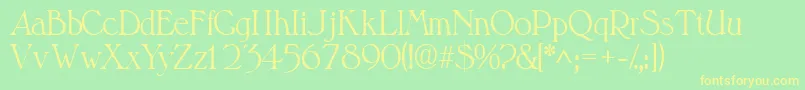 Valitssk Font – Yellow Fonts on Green Background