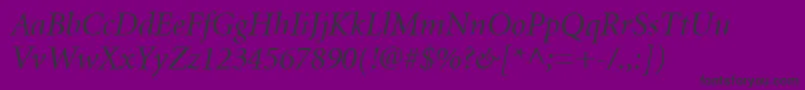 MinionCyrillicItalic Font – Black Fonts on Purple Background