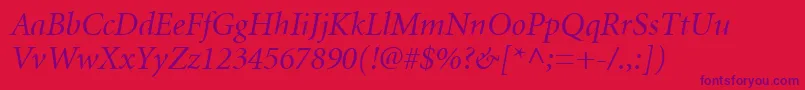 MinionCyrillicItalic Font – Purple Fonts on Red Background
