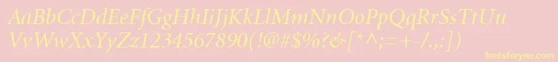 MinionCyrillicItalic Font – Yellow Fonts on Pink Background